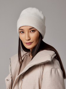 Шапка двойная с пухом енота PR 25007