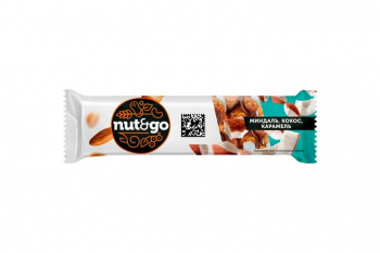 «Nut&Go», батончик с миндалём, кокосом, карамелью, 36 г (упаковка 18 шт)