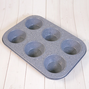 Форма для выпечки кексов 6 ячеек 18*26 см, Гранит