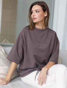 Футболка из эластичного футера с авторским принтом