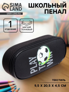 Пенал школьный, футляр, текстиль, 9.5?20.5?4.5 см «Мяч»