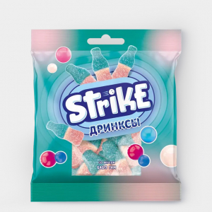 «Strike», мармелад жевательный «Дринксы» со вкусом бабл-гам, 70 г