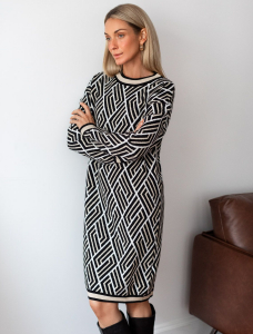 Платье жаккардовой вязки с кашемиром