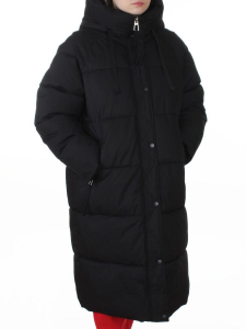 24-802 BLACK Пальто зимнее женское (200 гр. холлофайбер)