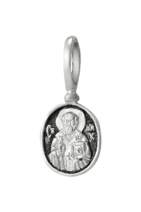 Образ (Свт. и чудотв. Николай) из серебра частичное чернение литье