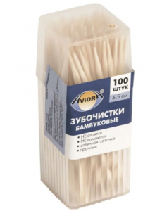 ХОЗТОВАРЫ  Зубочистки Авиора 100 шт. в баночке