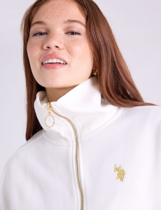 QUARTER ZIP METALLIC EMBROIDERED PULLOVER