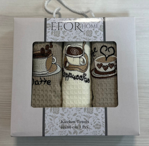 Набор кухонных салфеток EFOR (3шт) (40*60) КОФЕ