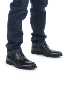 01-H9003-D25-SW3 BLACK Ботинки демисезонные мужские (натуральная кожа)