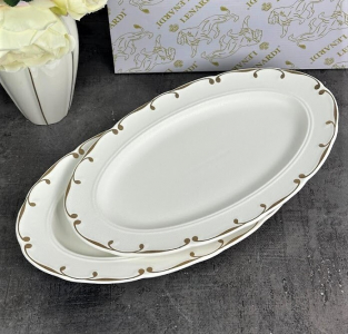 102-102 Набор из 2 овальных блюд 35,5см АЛЕКСАНДРИЯ в под.уп.(х12)Фарфор
