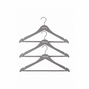 Набор вешалок универсальных RUBBER GREY 3шт 44см