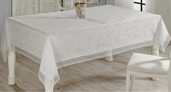 Скатерть EVDY KDK с гипюром прямоугольная (160х260) см