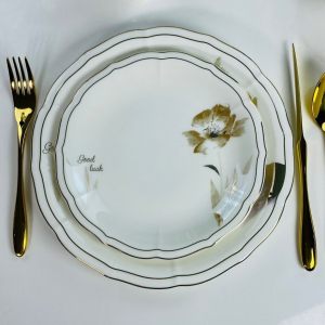 145-651 Набор из 6 тарелок 21см КАМИЛЛА в под.уп.(х10)Костяной фарфор