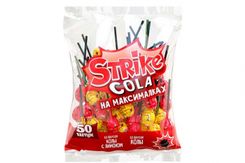 «Strike», карамель на палочке «Cola на максималках», 565 г