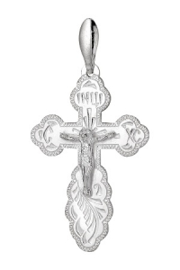 крест из серебра штампованный белый