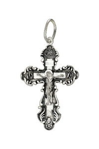 крест из серебра частично черненый штампованный