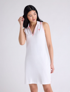 SLEEVELESS SPLIT NECK POLO DRESS