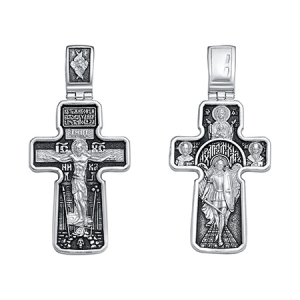 Крест (арх. Михаил) из серебра литье частичное чернение