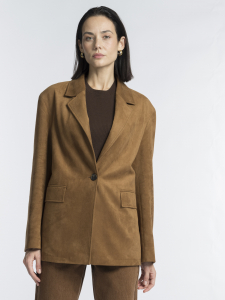 Пиджак из рыже-коричневой искусственной замши