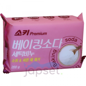 Premium Baking Soda Хозяйственное мыло отбеливающее и пятновыводящее, с содой, 200 гр