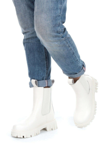 01-P39-2C WHITE Ботинки Челси демисезонные женские (натуральная кожа)