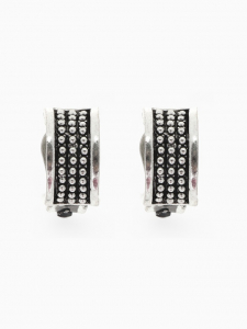 Клипсы для ушей QF «Грейс», шарики, цвет чернёное серебро