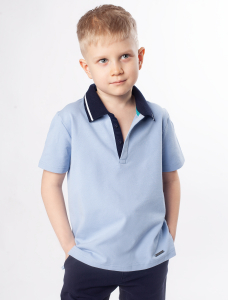 Футболка-поло из трикотажа пике с эластаном