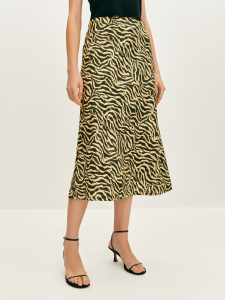 Юбка-миди с анималистичным принтом