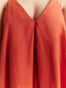 Платье льняное на бретелях