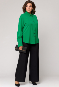 Блуза EVA GRANT 7288 изумруд (с галстуком)