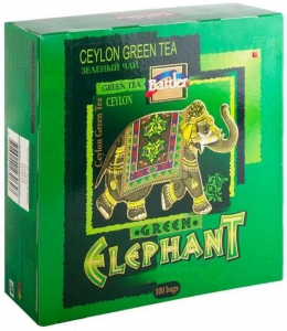 Зеленый цейлонский чай Battler Green Elephant  100 пакетиков