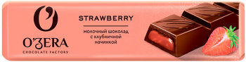 «O'Zera», шоколадный батончик Strawberry, 50г (упаковка 20шт.)