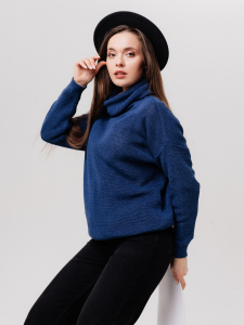 Джемпер из льна 4-272 синий