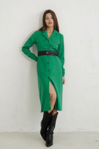 10698 Платье-рубашка зелёное (остаток: 42, 44)