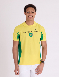 BRAZIL SHIELD PERFORMANCE PIQUE POLO SHIRT