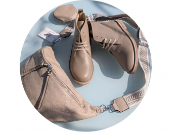 КОМБО испанские Ботинки - Дезерты от AB. ZAPATOS 2619 +итальянская сумка PELLE- PAOLO BAGS 397 (450) TAUPE АКЦИЯ
