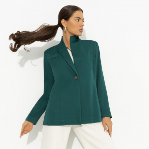 Жакет с асимметричным воротником, Дерзкий силуэт (зелёный)