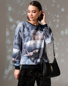 Удлинённый свитшот с принтом SNK005