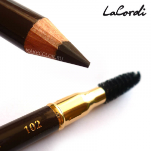 Карандаш для бровей LaCordi №102 со щеточкой Коричневый