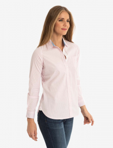 STRIPED POPLIN LONG SLEEVE SHIRT