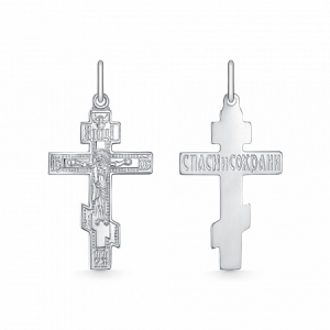 крест из серебра штампованный белый