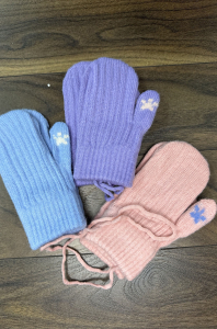 Варежки детские, одинарные (цвета в ассортименте)