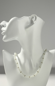 Бусы «Невеста» с жемчугом, со стразами, шар №4, белые, 43.5 см