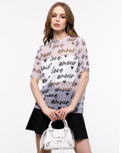 Футболка из сеточки с шёлковой вставкой 458.5.7*