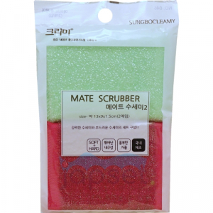 Mate Scrubber Набор губок для мытья посуды, кухонной утвари и чистки овощей, 13х9х1,5 см, 2 шт