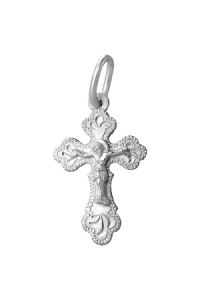 крест из серебра штампованный белый