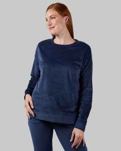 WOMEN'S VELOUR LUXE RIB CREW TOP