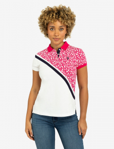 DITSY DIAGONAL COLORBLOCK POLO SHIRT