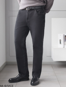 Джинсы утепленные прямые из эластичного денима с мягким флисом