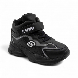 Высокие подростковые кроссовки А8982-21 черные